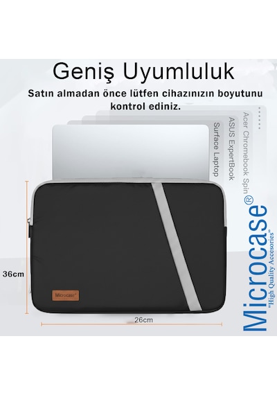 Microcase Apple Uyumlu MacBook Pro 14 İnch M5 2025 İçin Çok Amaçlı Sleeve Tipi Çanta Al5422 Omuz Çantası