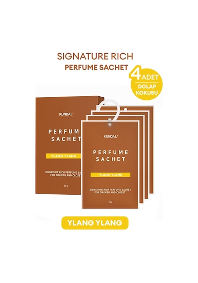 Dolap İçi Parfümlü Koku Kesesi Kundal Signature Rich Perfume Sachet 4x20g Ylang Ylang Çiçeksi