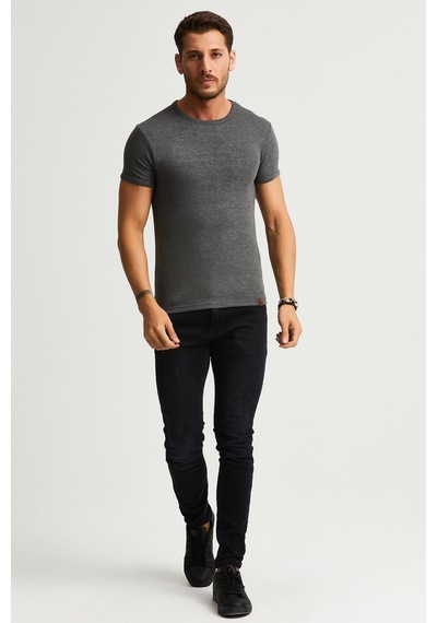 Alexandergardı Slim Fit Basic T-shirt E22-746a Antrasit