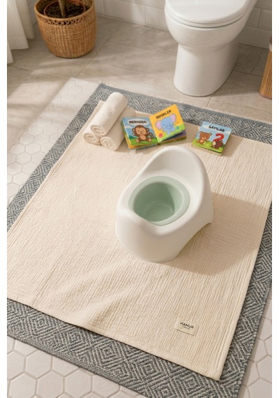 Müslin %100 Pamuk Emici Sıvı Geçirmez Bebek Çocuk Banyo Klozet Lazımlık Tuvalet Eğitim Pedi