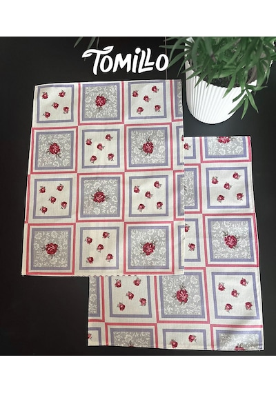 Tomillo Çiçek Desenli Beslenme Örtüsü - Mor