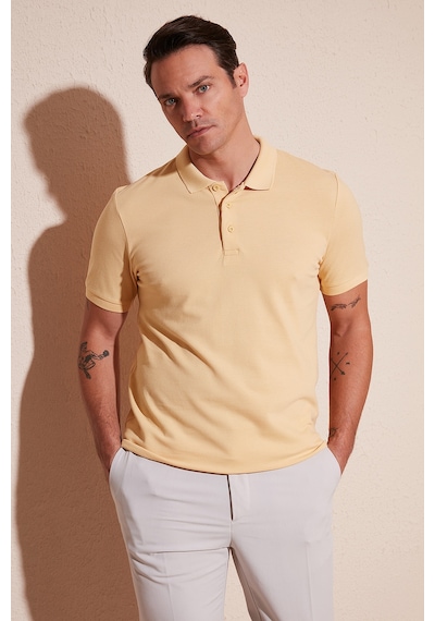 Buratti Pamuklu Regular Fit Düğmeli Erkek Polo Yaka T Shirt 5902127 Sari
