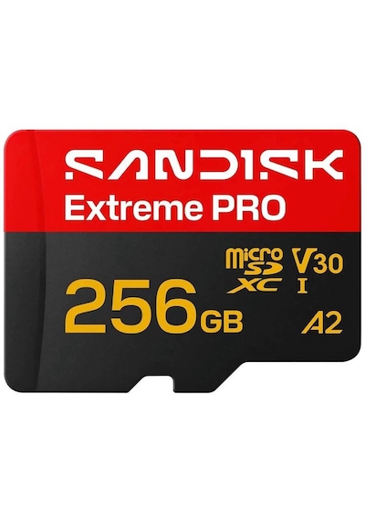 Sandısk Extreme Pro 256gb 250/170mb/s Microsdxc Uhs-ı A2 V30 5k/4k Kamera Drone Hafıza Kartı Sdsqxcj-256g-gs6ma