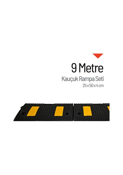 Kauçuk Rampa, Otopark Rampası, Kaldırım Rampası 25 X 50 X 4 Cm 9 Metre-3939