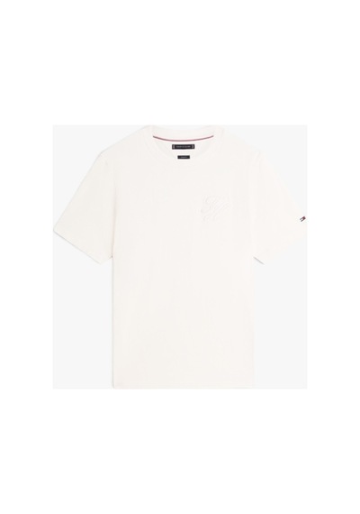 Tommy Hilfiger Scrıpt Lıght Interlock Tee Erkek Sarı T-shirt - Mw0mw42391 Ekru