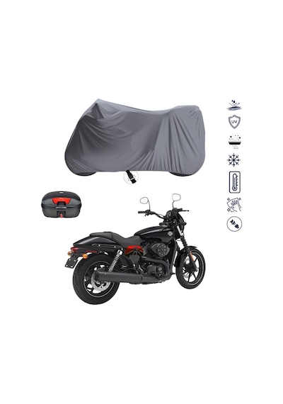 Harley-Davidson Street 750 Arka Çanta Uyumlu Motosiklet Branda Su Geçirmez Motor Branda