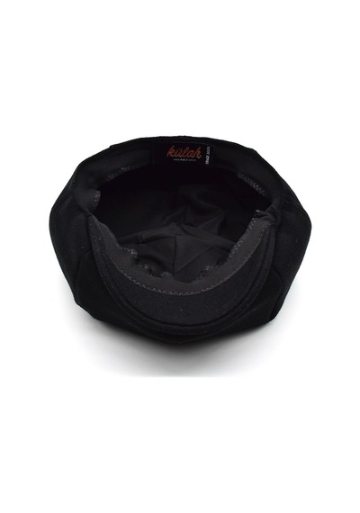 Külah Erkek Dökümlü Kışlık Newsie Kasket Premium Irish Flat Cap Şapka - Standart Siyah