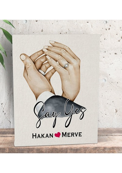 Bk Gift Kişiye Özel Sevgili El Ele Tasarımlı Kanvas Tablo-4 15x20 , Sevgiliye Hediye, Sevgililer Günü Hediyesi Kobitmeyencom33679 Bk Gift