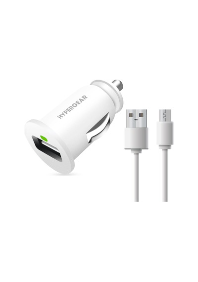 Hypergear 2.1A 2X Hızlı Araç Şarj Aleti Set Micro Kablo Beyaz