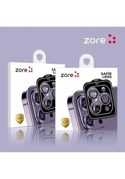 Apple Uyumlu iPhone 14 Plus Zore Cl-11 Safir Parmak İzi Bırakmayan Anti-reflective Kamera Lens Koruyucu Mor