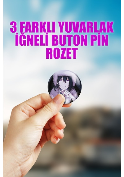 Fyodor Dostoevsky Bungou Stray Dogs Çanta Süsü Rozet İğneli Buton Rozet Seti 3 Adet Üçlü