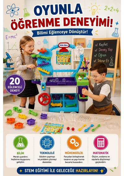 Little Tikes Müthiş Laboratuvar Stem Eğitici Deney Seti Sesli Işıklı Çocuk Oyuncağı +3 Yaş