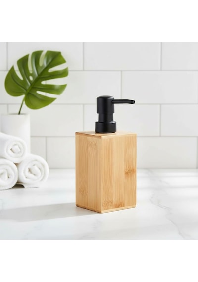Bambu Sıvı Sabunluk Ahşap El Sabunu, Losyon Ve Şampuan Dispenseri Modern Banyo, Mutfak Ve L Diğer