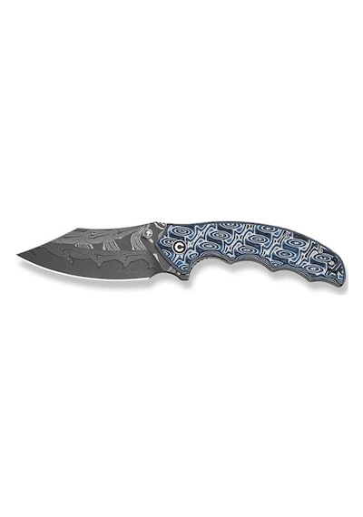 Civivi Pentad Black / White Vortex Micarta Handle Damascus Blade Kamp Çakısı Siyah