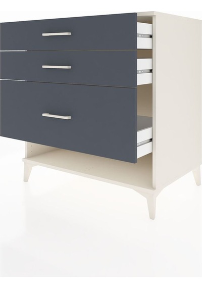 Kronos Şifonyer 3 Çekmeceli 88x59x96 Aytaşı-antrasit Aytaşı