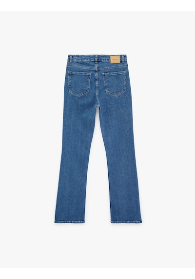 Koton Slim Fit Yüksek Bel Pamuklu İspanyol Paça Denim Pantolon - Flare Jeans Orta İndigo 6sal40188md İndigo Koton Slim Fit Yüksek Bel Pamuklu İspanyol Paça Denim Pantolon - Flare Jeans Orta İndigo 6sal40188md İndigo