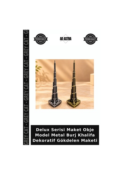 Delux Serisi Maket Obje Model Metal Burj Khalifa Dekoratif Gökdelen Maketi