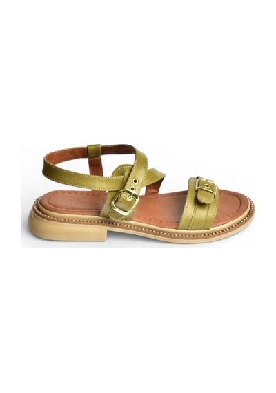 Fox Shoes Y996062509 Yeşil Toka Detaylı Kadın Sandalet