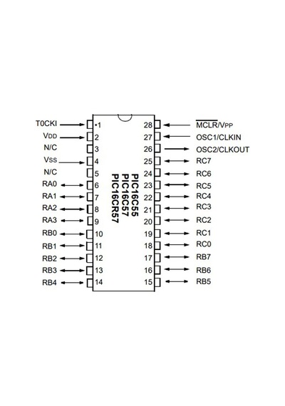 Pıc16C57C-04I/P Dip-28 8-Bit 4 Mhz Mikrodenetleyici