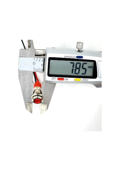 Kablolu 8mm Mini Metal Kırmızı Göz Lamba Led 12v 24v