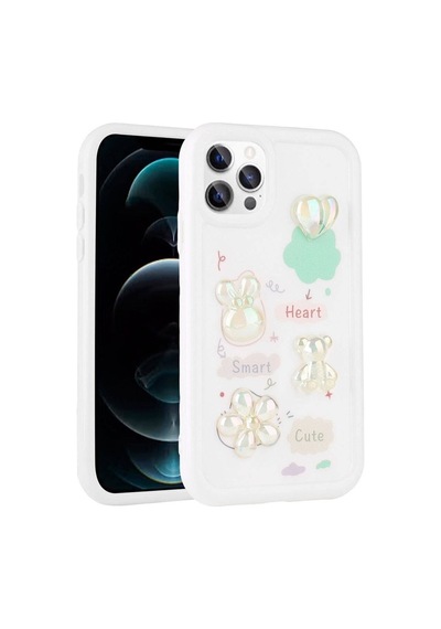 Apple Uyumlu  iPhone 12 Pro Max Kılıf Kabartma Figürlü Parlak Zore Toys Silikon Kapak