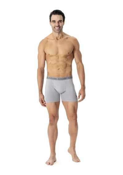 U.S. Polo Assn. U.s Polo Assn. 80517 Erkek Pamuklu 3'lü Boxer-siyah&antrasit&gri Siyah