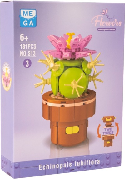 Building Block Flower 181 Parça Kaynana Topuzu Kaktüsü