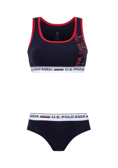 U.S. Polo Assn. Kadın Lacivert Büstiyer Şort Takım 66255 Lacivert