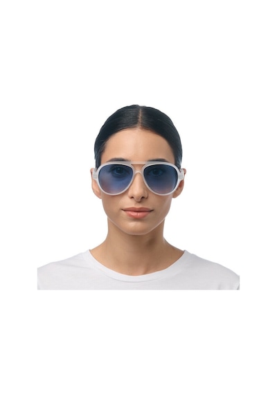 Okkia Alessio Unisex Güneş Gözlüğütransparan Beyaz / Lens: Mavi Beyaz