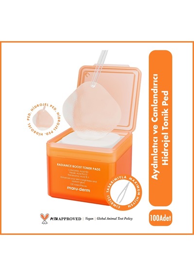 Maruderm Aydınlatıcı Ve Canlandırıcı Hidrojel Tonik Ped 100 Adet -l-ascorbic %3, Tranexamic %1, Ferulic %0.5