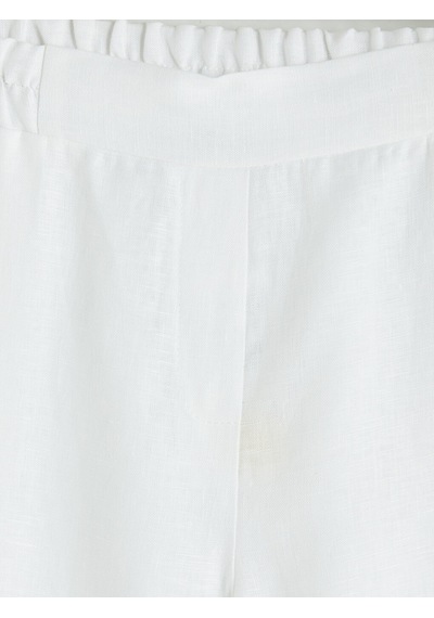 Lcw Everyday Beyaz Beli Lastikli Kadın %100 Keten Pantolon