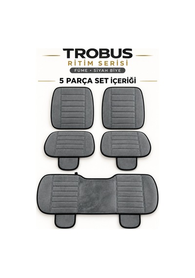 Trobus Ritim Nissan Qashqai 2007-2013 Baby Face 5'li Koltuk Minderi Füme Siyah