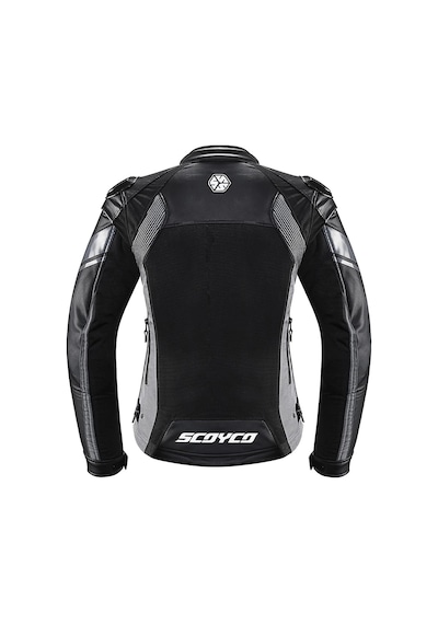 Scoyco Jk 152W Dört Mevsim Deri Motosiklet Montu Gri - Siyah