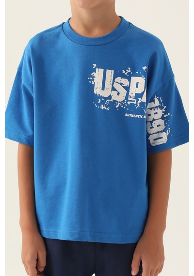U.S. Polo Assn. Lisanslı Authentic Cobalt Erkek Çocuk Bermuda Takım 5274-43256 Cobalt