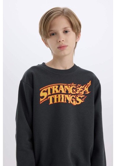 DeFacto Erkek Çocuk Stranger Things Bisiklet Yaka Kalın Sweatshirt D4791A824WNAR208