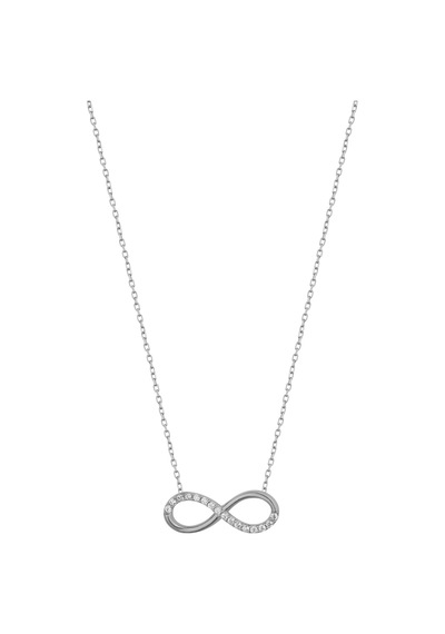 Yarısı Taşlı Sonsuzluk Gümüş Kolyesi Rose Gold