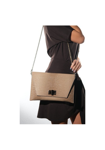 Maorı Vizon Baskı Rugan Kadın Clutch Çanta