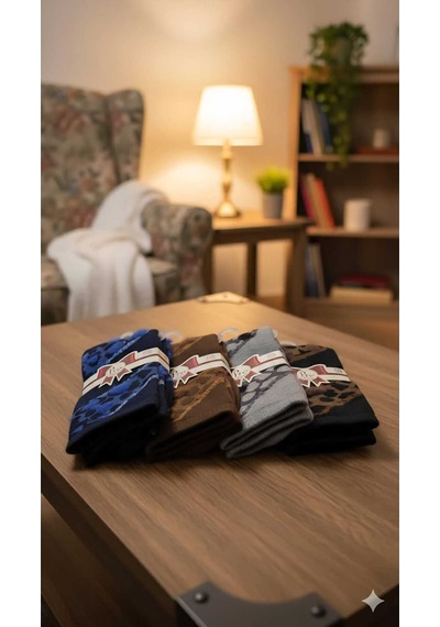 Pamuk Havlu Çorap Asorti 4 Lü Paket Set2