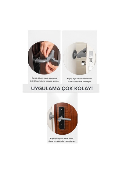 Kapı Kolu Stoperi Silikon Duvar Koruyucu Kapı Çarpma Önleyici Tampon Vantuzlu 16 Cm