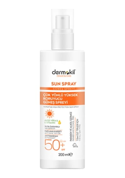 Dermokil Çok Yönlü Yüksek Koruyucu Güneş Spreyi SPF50+ 200 ML