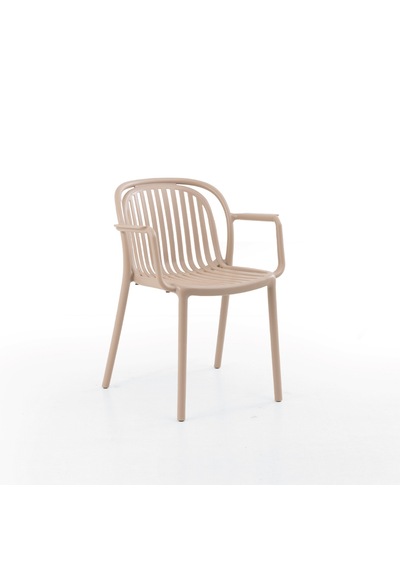 Polo Sandalye 2'li Set Balkon, Bahçe Ve Kafe Sandalyesi Cappuccino