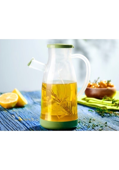 Bayev Ahşap Standlı 2'li 700 Ml Damlatmaz Özellikli Yağlık Seti