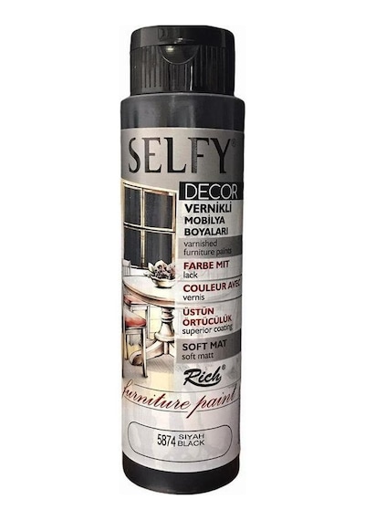Rich Selfy Decor Vernikli Boya 500 Cc 5874 Siyah