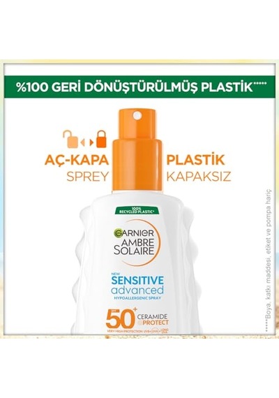Garnier Ambre Solaire Sensitive Advanced Güneş Koruyucu Sprey Gkf50+ 150ml