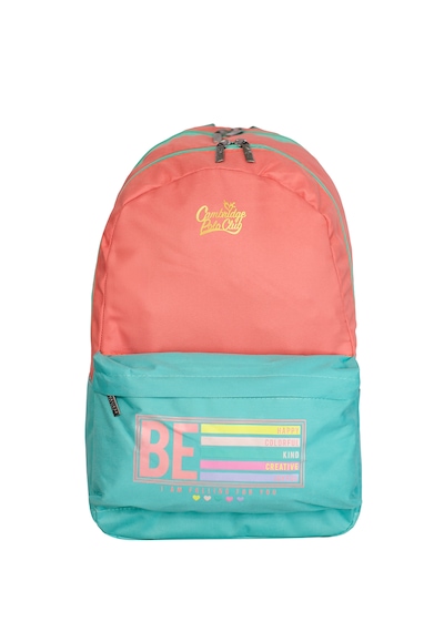 Pembe-turkuaz Be Happy Çift Ana Bölmeli Unisex Çocuk İlkokul Çant