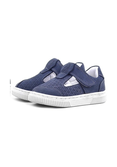 Rakerplus Bheem Hakiki Deri Lacivert Nubuk Cırtlı Bebek Sneaker Sandalet Lacivert