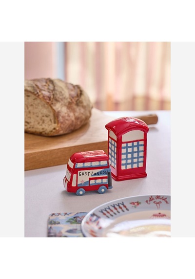 London Kırmızı Stoneware Tuzluk Ve Biberlik 12,5x5,5x9 Cm