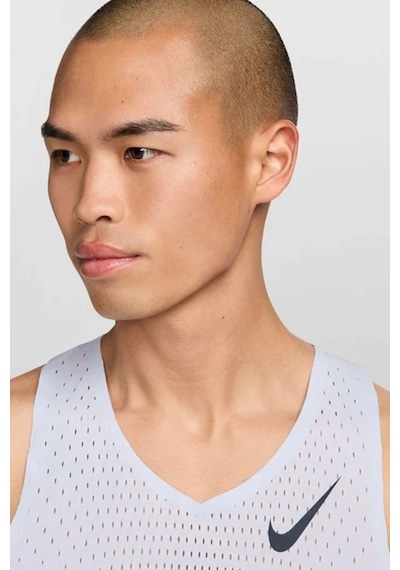 Nike Dri Fit Aeroswift Running Adv Singlet Tank Top Lazer Kesim Koşu Atleti Açık Mavi Açık Mavi
