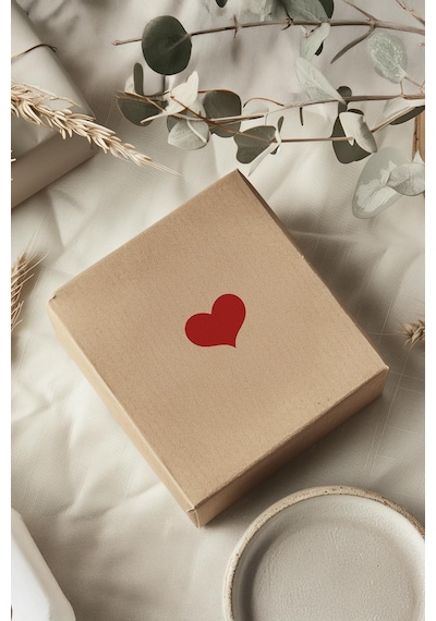 Yılbaşı Sevgililer Günü 3x4 Cm 60 Adet Kalp Sticker Seti, Hediye Paketi Süsü - Paketleme - Özel Kesimli