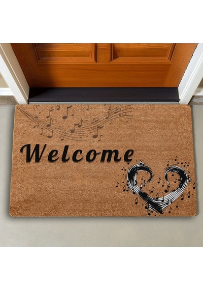 Valerine Life Müzik Aşkı Welcome Kapı Önü Paspası 45x70cm